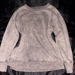 SO Women's Washed Gray Crew Neck Sweater